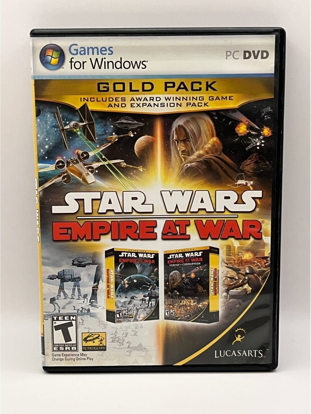 Star Wars Empire at War Pack PC Dvd-rom Lucas Arts 2007 Complete CIB Black 2000s